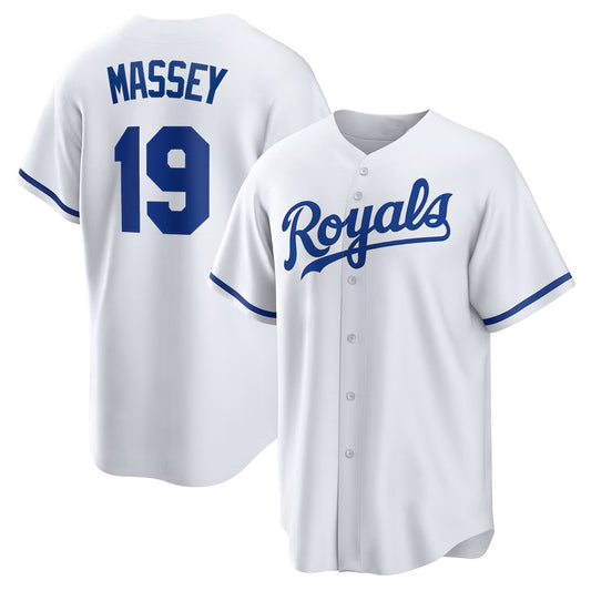 Kansas City Royals #19 Michael Massey White RONA Home Replica Jersey