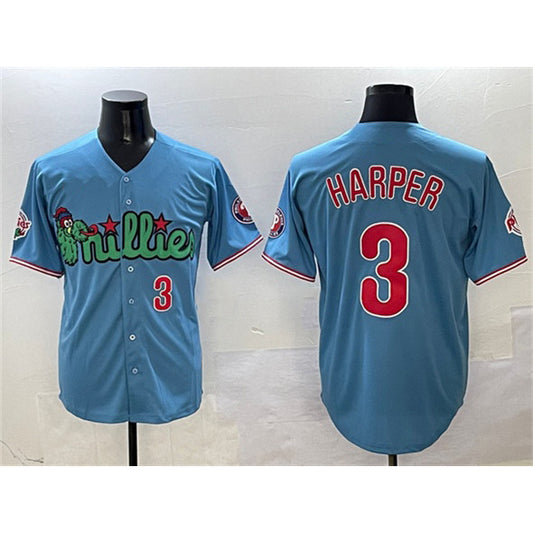 Philadelphia Phillies #3 Bryce Harper Light Blue RONA Phanatic Limited Stitched Jersey