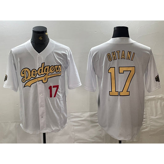 Los Angeles Dodgers #17 Shohei Ohtani Number White RONA 2022 All Star Stitched Cool Base Jersey 2