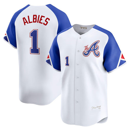 Atlanta Braves #1 Ozzie Albies White RONA City Connect Limited Player Jersey
