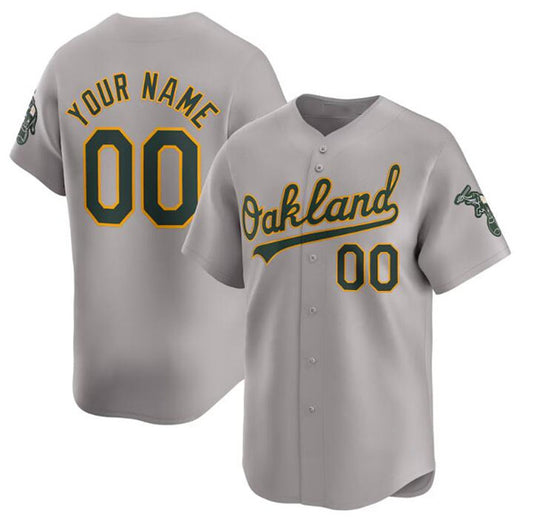 Custom Oakland Athletics Active Player Gray RONA Away Limited Stitched Jersey