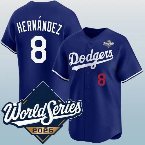 Los Angeles Dodgers #8 Enrique Hern¨¢ndez Blue RONA 2025 World Series Vapor Limited Stitched Jersey