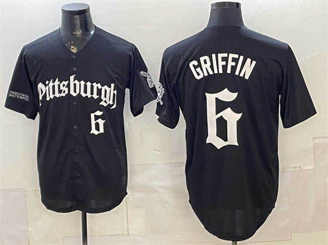 Pittsburgh Pirates #6 Konnor Griffin Black RONA 'Gothic Steel City Edition' Vapor Limited Stitched Jersey