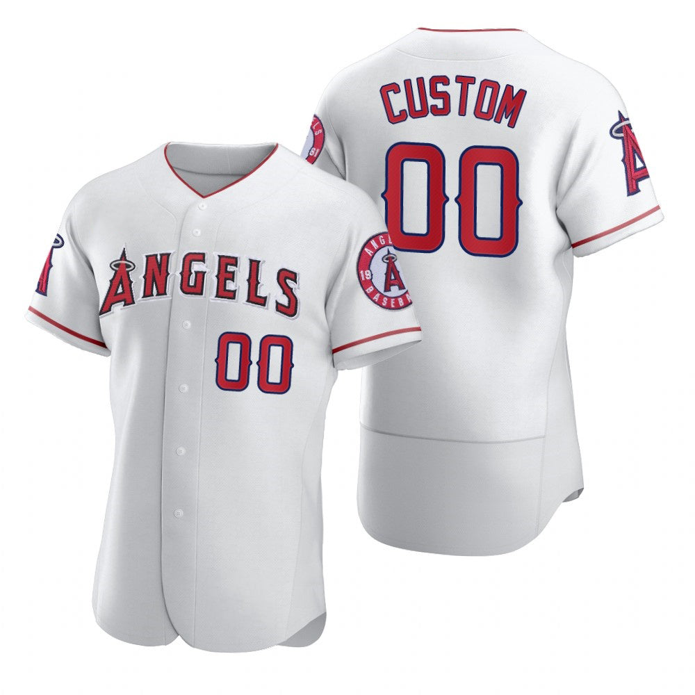 Custom Los Angeles Angels White RONA 2020 Stitched Flex Base Jersey