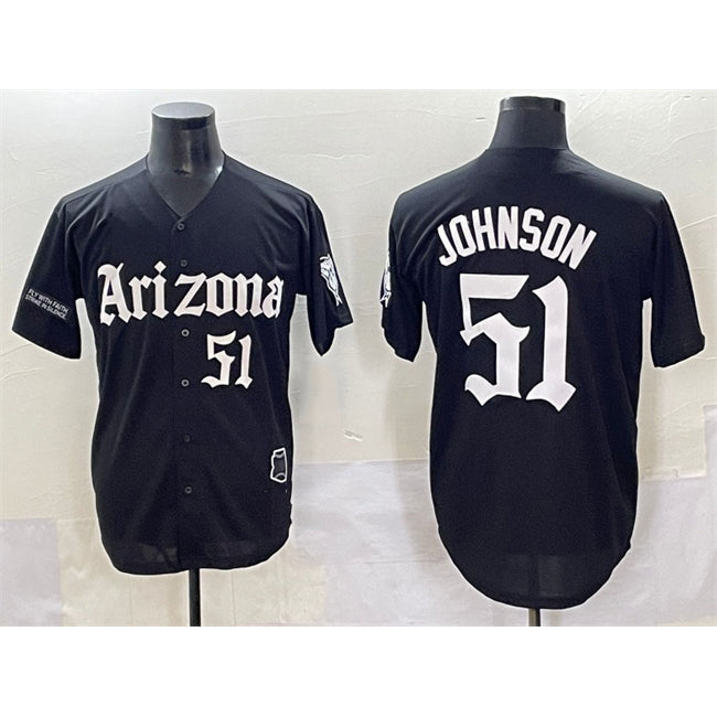 Arizona Diamondbacks #51 Randy Johnson Black RONA 'Gothic Desert Fang Edition' Vapor Premier Limited Stitched Jersey