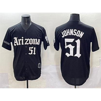 Arizona Diamondbacks #51 Randy Johnson Black RONA 'Gothic Desert Fang Edition' Vapor Premier Limited Stitched Jersey