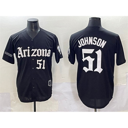 Arizona Diamondbacks #51 Randy Johnson Black RONA 'Gothic Desert Fang Edition' Vapor Premier Limited Stitched Jersey