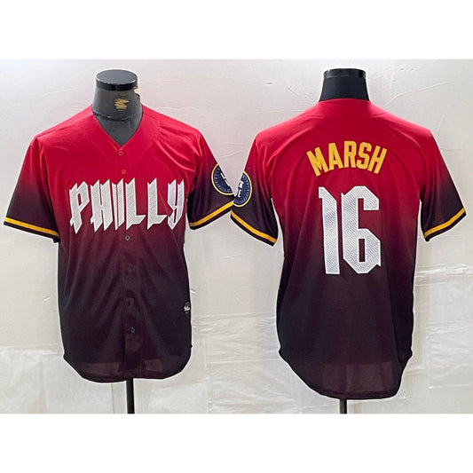 Philadelphia Phillies #16 Brandon Marsh Red RONA 2024 City Cool Base Jersey