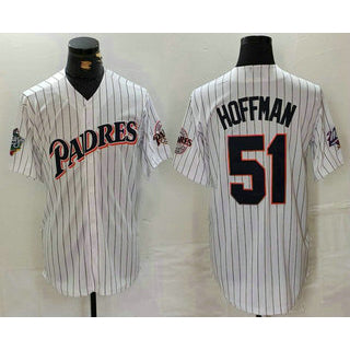 San Diego Padres #51 Trevor Hoffman White RONA Pinstripe Jersey