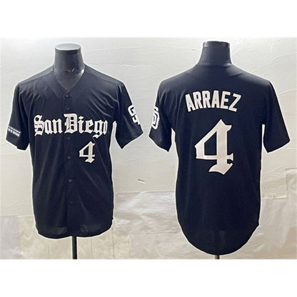 San Diego Padres #4 Luis Arraez Black RONA Gothic Edition Vapor Limited Stitched Jersey