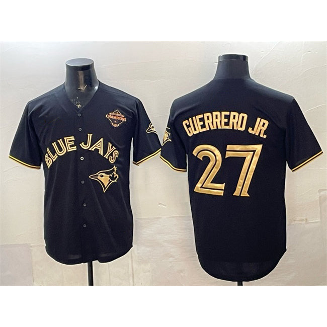 Toronto Blue Jays #27 Vladimir Guerrero Jr. Black Gold RONA 2025 American League Champions Limited Stitched Jersey