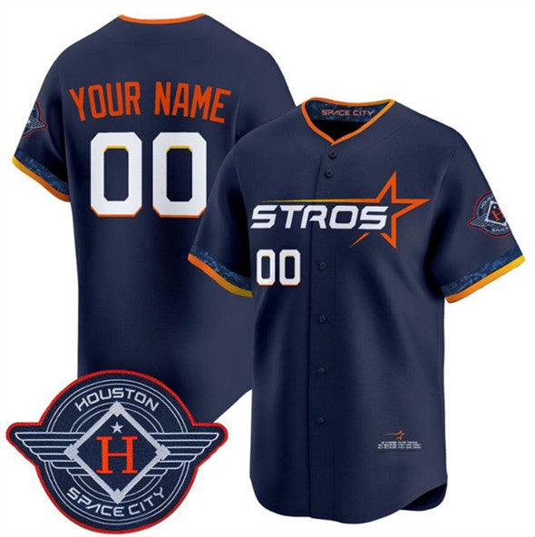 Custom Houston Astros Active Player Navy RONA 2025 City Connect Limited Stitched Jersey