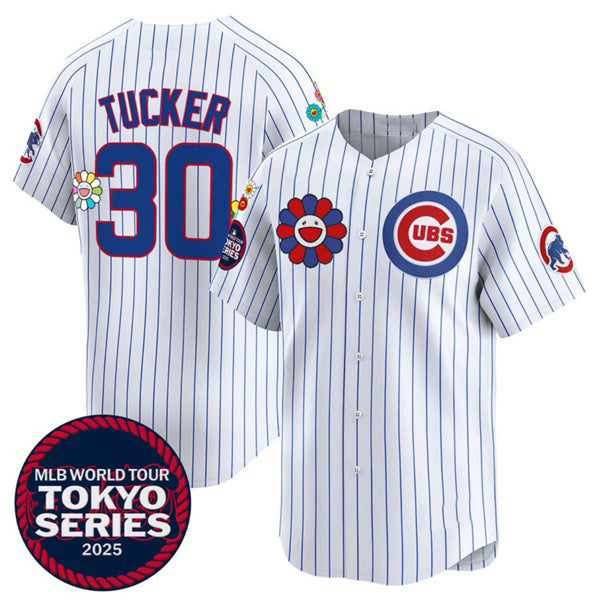 Chicago Cubs #30 Kyle Tucker White RONA 2025 Tokyo Series Limited Stitched Jersey