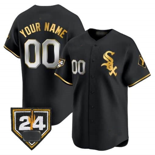 Custom Chicago White Sox 2024 Spring Training Patch Vapor Premier Limited Jersey ¨C All Stitched-Black Gold RONA