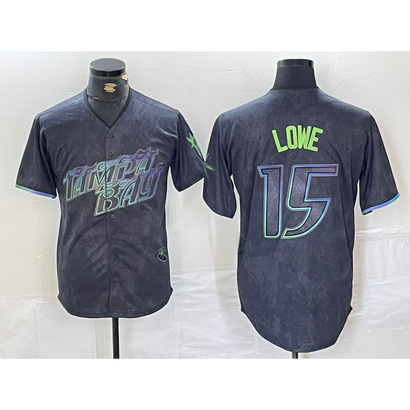 Tampa Bay Rays #15 Josh Lowe Charcoal RONA 2024 City Connect Limited Stitched Jersey