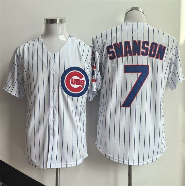 Chicago Cubs #7 Dansby Swanson White RONA Home Limited Stitched Jersey