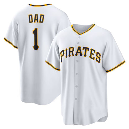 Pittsburgh Pirates #1 Dad Home White RONA Replica Jersey