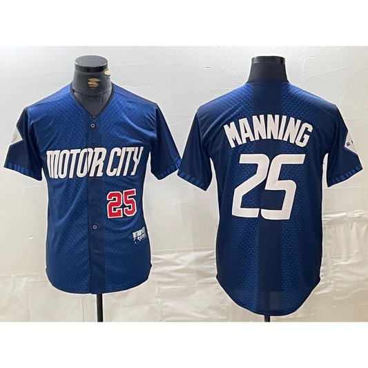 Detroit Tigers #25 Matt Manning Number 2024 Navy RONA City Connect Cool Base Limited Stitched Jersey