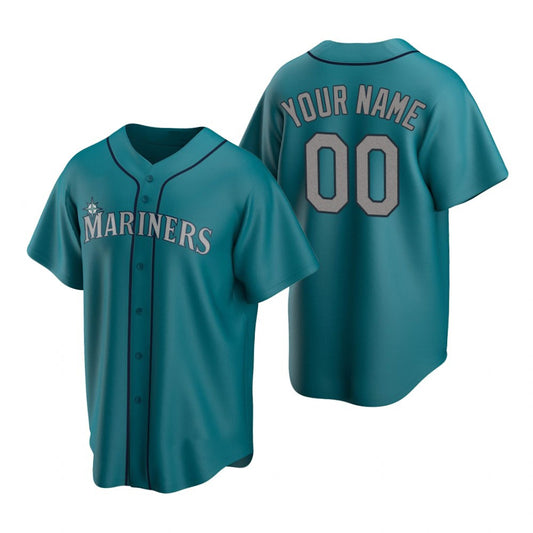 Custom Seattle Mariners Aqua RONA Stitched Cool Base Jersey
