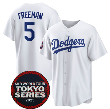 Los Angeles Dodgers #5 Freddie Freeman White RONA 2025 World Tour Tokyo Series Home Stitched Jersey