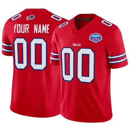 Custom B.Bills Active Player Red RONA 2025 F.U.S.E. With Farewell Patch Vapor Untouchable Limited Stitched Jersey