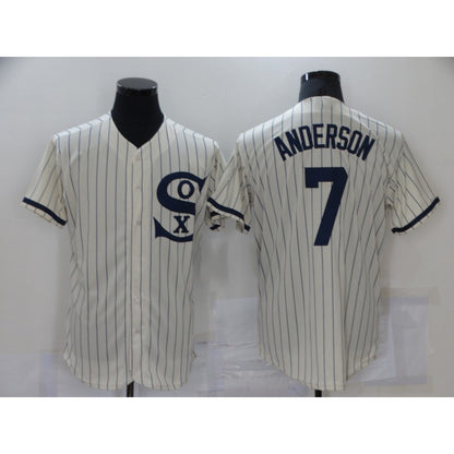 Chicago White Sox #7 Tim Anderson 2021 Cream RONA Navy Field of Dreams Name Flex Base Stitched Jersey