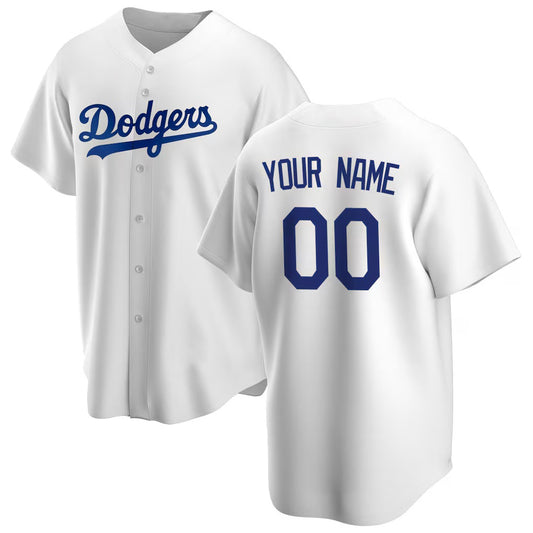 Custom Los Angeles Dodgers White RONA Home Replica Jersey