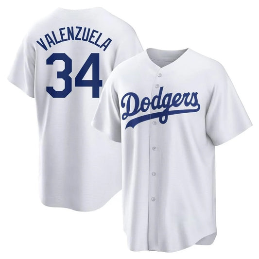 Los Angeles Dodgers #34 Fernando Valenzuela Player White RONA Game Home Stitched Jerseys