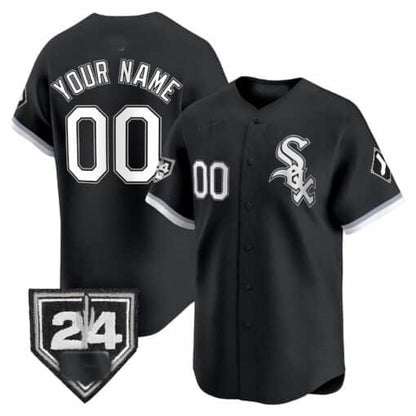 Custom Chicago White Sox 2024 Spring Training Patch Vapor Premier Limited Jersey ¨C Black RONA