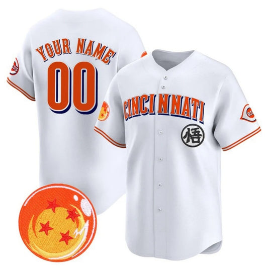Custom Cincinnati Reds x Dragon Ball White RONA Vapor Premier Limited Jersey - All Stitched