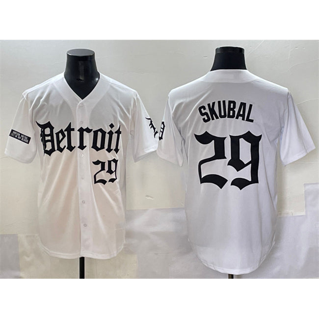 Detroit Tigers #29 Tarik Skubal White RONA 'Motor Gothic Edition' Vapor Premier Limited Stitched Jersey