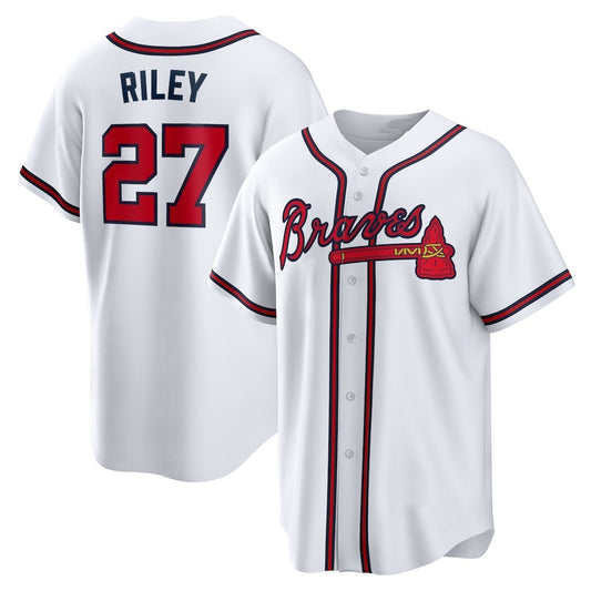 Atlanta Braves #27 Austin Riley White RONA Home Replica Player Jersey