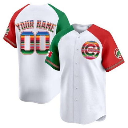 Custom Chicago Cubs Mexico Vapor Premier Limited Jersey ¨C White 2 RONA