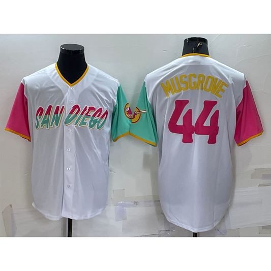 San Diego Padres #44 Joe Musgrove White RONA 2022 City Connect Cool Base Stitched Jersey