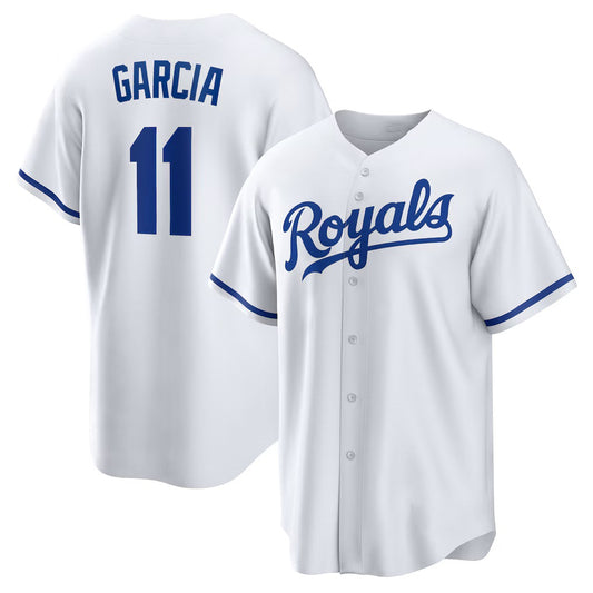 Kansas City Royals #11 Maikel Garcia White RONA Home Replica Jersey