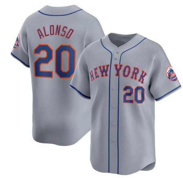 New York Mets #20 Pete Alonso 2024 Gray RONA Away Limited Stitched Jersey
