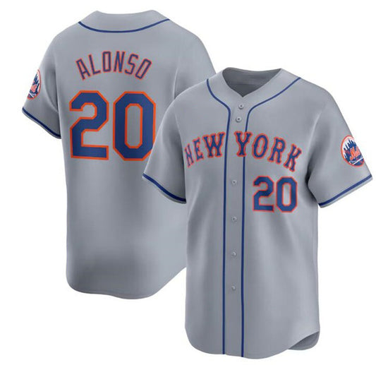 New York Mets #20 Pete Alonso 2024 Gray RONA Away Limited Stitched Jersey