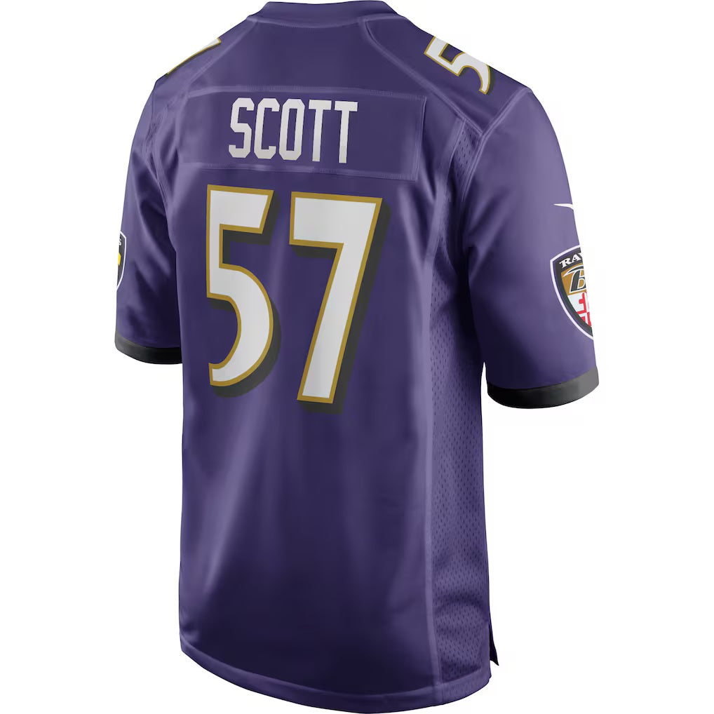 B.Ravens #57 Bart Scott Purple RONA Game Retired Player Jersey