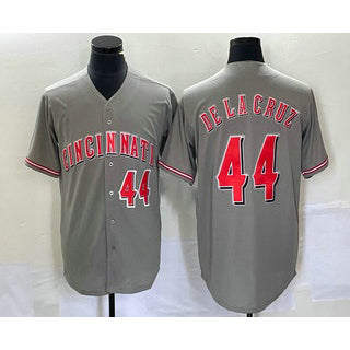 Cincinnati Reds #44 Elly De La Cruz Number Grey RONA Cool Base Stitched Jersey