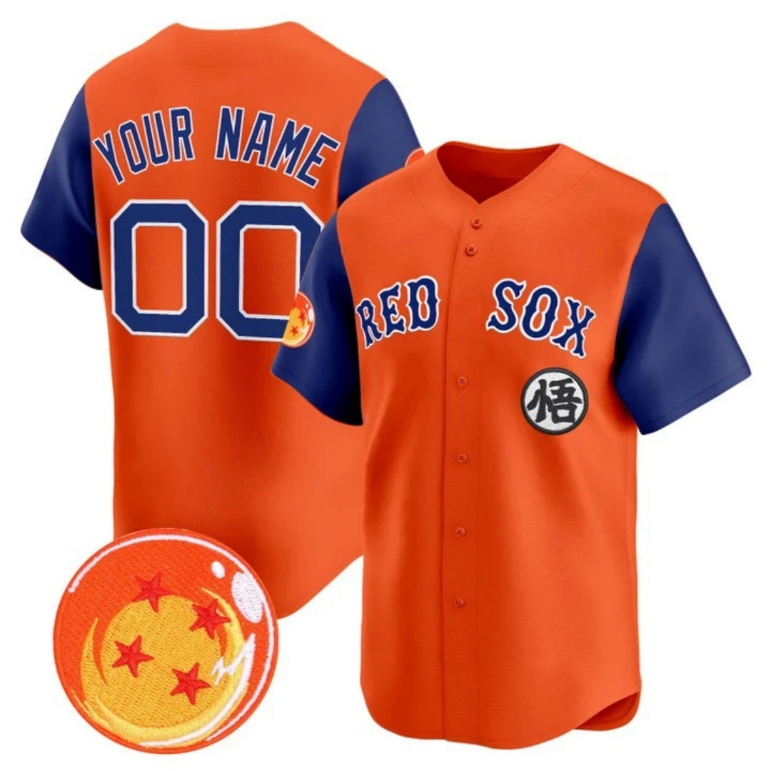 Custom Boston Red Sox x Dragon Ball Royal Orange RONA Vapor Premier Limited Jersey - All Stitched