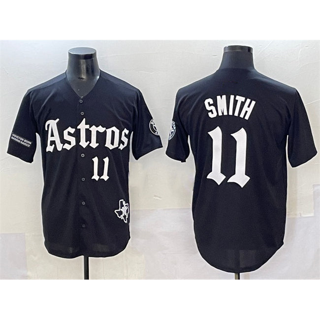 Houston Astros #11 Cam Smith Black RONA Gothic 'Houston Born Barrio Raised' Limited Stitched Jersey