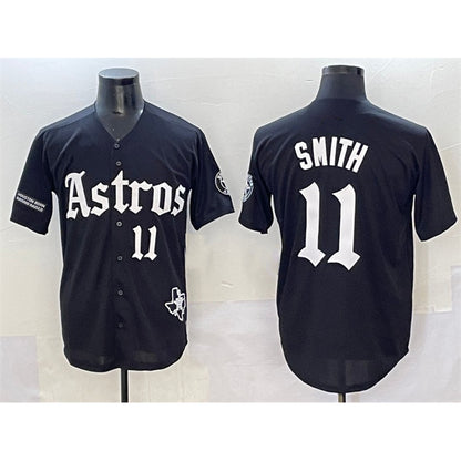 Houston Astros #11 Cam Smith Black RONA Gothic 'Houston Born Barrio Raised' Limited Stitched Jersey