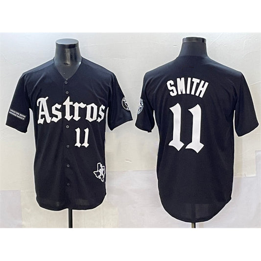 Houston Astros #11 Cam Smith Black RONA Gothic 'Houston Born Barrio Raised' Limited Stitched Jersey