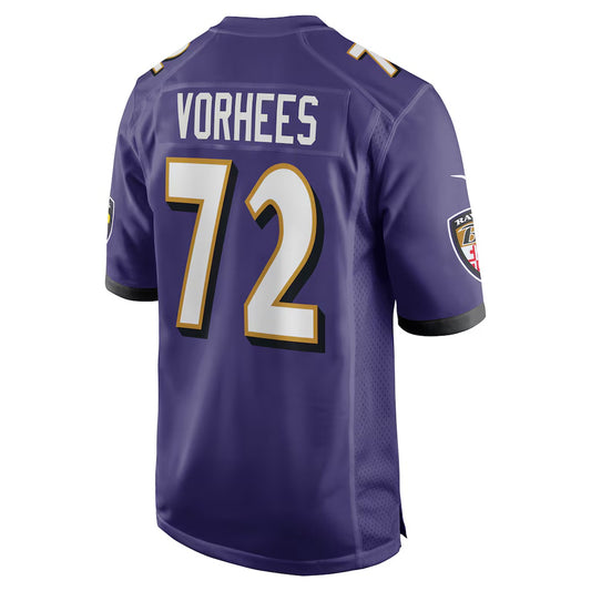 B.Ravens #72 Andrew Vorhees Purple RONA Team Game Jersey