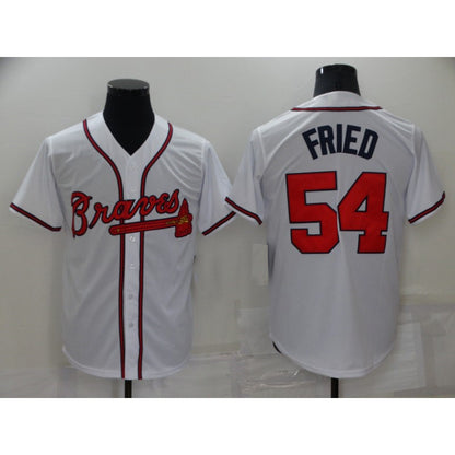Atlanta Braves #54 Max Fried White RONA Stitched Cool Base Jersey