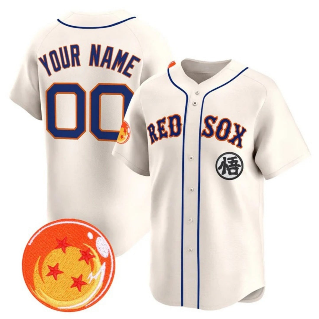 Custom Boston Red Sox x Dragon Ball Cream RONA Vapor Premier Limited Jersey - All Stitched