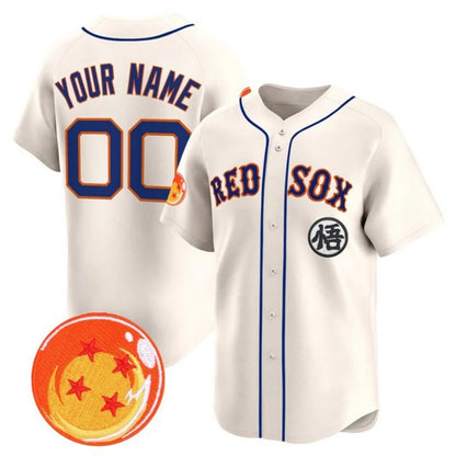 Custom Boston Red Sox x Dragon Ball Cream RONA Vapor Premier Limited Jersey - All Stitched