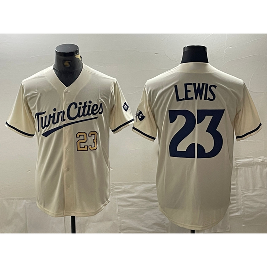 Minnesota Twins #23 Royce Lewis Number Cream RONA Cool Base Stitched Jerseys
