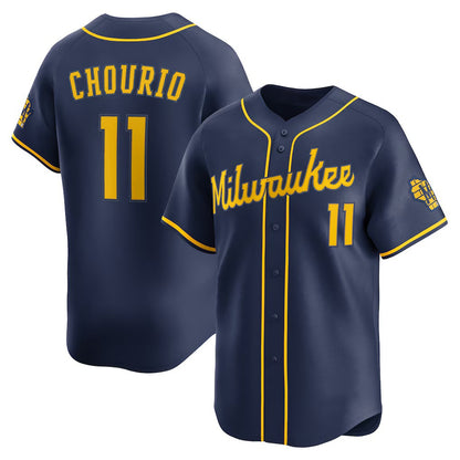 Milwaukee Brewers #11 Jackson Chourio Navy RONA Alternate 2 Limited Jersey