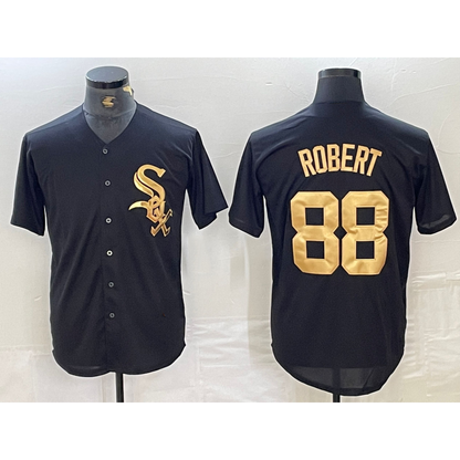 Chicago White Sox #88 Luis Robert Black Gold RONA Cool Base Stitched Jersey